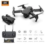 Drone 4k HD Dual Camera Drone WiFi 4K Real-time Transmission FPV Drones Collapsible Quadcopter Toy,WiFi FPV Live Video, Altitude Hold, Headless Mode, One Key Take Off/Landing (Black)