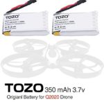 TOZO Q2020-05 Lithium battery 3.7V 350mAh for Q2020 and SIMREX X500 [ X500-004 ] X400-V2 Drone RC Quadcopter Remote Quadcopter.[ 2PCS ]
