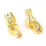 SMA Female to RP SMA Male 45 Degree Antenna Adpater Connector For FPV Race RX5808 Fatshark Goggles Antenna Pack of 2