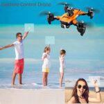 Drone with Camera for Adults 4K, S99 HD Mini RC Quadcopter Drones for Kids Toy Gifts, WIFI FPV Whoop for Boys Girls, Small Foldable Sky Quad with Live Video, Waypoint Fly, Auto Hover, Gesture and Gravity Control, Emergency Stop, Fly 45 Mins(Orange)