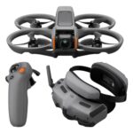 DJI Avata 2 Fly More Combo (1 Battery), FPV Drone with Camera 4K, Built-in Propeller Guard, Easy Flip/Roll, Goggles 3 and RC Motion 3 Included, POV Content Camera Drone, Black + SD Card & Landing pad