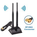 TECHTOO WiFi Antenna Dual Band 2.4GHz – 5.8GHz with RP-SMA Connector Magnetic Base for Wireless Network Router – USB Adapter – PCI PCIe Cards – Signal Booster – Access Point – Wireless Range Extender