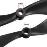 uxcell RC Propellers CW CCW 1045 10×4.5 Inch 2-Vane Fixed-Wing for Airplane Toy, Nylon Black 4 Pairs with Adapter Rings