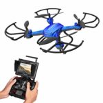 Potensic F181DH Drone with Camera, RC Quadcopter 720P Altitude Hold UFO & Seamless-speed Function with FPV LCD Screen Monitor – Blue