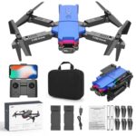 2024 New Pro Drone F190 With 4K Dual HD FPV Camera, RC HD Aerial Photography 2.4GHz WiFi UAV Four-Way Obstacle Avoidance Foldable, Headless Mode, Altitude Hold, Gifts For beginners (BU Double Batteries)