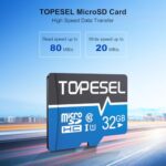 TOPESEL 5-Pack 32GB Micro SD Card Class 10 Micro-SDXC Memory Card UHS-I, High Speed Flash TF Card for Security Camera/Smartphone/Drone/Dash Cam/Tablet/PC, C10, U1, 32GB 5Pack