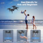 Drone with Camera for Adults/Kids/Beginners – ATTOP W10 1080P 120° FPV Live Video Drone, Beginner Friendly with 1 Key Fly/Land/Return, 360° Flip, APP/Remote/Voice/Gesture/Gravity Control, Camera Drone for Kids 8-12 w/ Safe Emergency Stop, 20 Mins Flight, No FAA License Required, Christmas Gifts