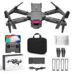 Foldable Aerial Photography Drone – Mini Remote Control Quadcopter with Daul 4K HD FPV Camera – Remote Control Drone Toys with Altitude Hold, Headless Mode and One Key Start, Gifts