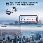 Drones with Camera for Adults – 1080P FPV Drone with Carrying Case, Foldable RC Drone W/2 Batteries, Altitude Hold, Headless Mode , ATTOP Camera Drones for Adults/Beginners, Girls/Boys Gifts