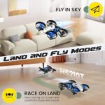 Holy Stone HS210T Drones for Kids, 2 IN1 MINI Indoor Drone with Land & Fly Mode, Four Posture Deformations RC Quadcopter with 3D Flip, Auto Hovering, Christmas Birthday Toy Gift for Boys and Girls