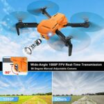 RADCLO Drones for Kids and Adults – Drone with camera 1080P HD, FPV Foldable Drone with Carrying Case, 2 Batteries, 90° Adjustable Lens, One Key Take Off/Land, Altitude Hold, 360° Flip, Toys Gifts