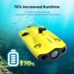 Underwater Drone, Mini S submarine drone with 4K+EIS Image Stabilization Camera for Real-Time Viewing Depth & Temperature Data, Direct-Connect Remote Controller, Dive to 330ft Underwater, Portable ROV