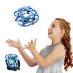 Mini Drone, Levitation UFO Drone, Hand Operated Quad Induction, Easy Controlled 2 Speed, Mini Handheld USB Fan,Toys for Boys and Girls,Tomzon A15 Blue