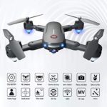 Drone with 1080P Camera for Adults, WiFi FPV Foldable Drone Quadcopter 30mins Flight Time,120°Wide-Angle with Carrying Bag, 2 Batteries,Gravity Sensor, Gesture Control, Easy to Use for Beginner