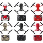 Rantow Shell Decoration Sticker Controller Decals Set for DJI Mavic Mini 2 Drone – for Drone Body + Arm + Remote Controller – Waterproof DIY Skin Decoration Drone Body PVC Sticker (Red Metal)