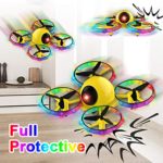 Dwi Dowellin 10 Minutes Long Flight Time Mini Drone for Kids with Blinking Light One Key Take Off Spin Flips RC Nano Quadcopter Toys Drones for Beginners Boys and Girls, Yellow