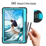 GUAGUA Galaxy Tab S6 Lite 10.4″ Case 2020 WIFI SM-P610/LTE SM-P615 Kickstand with S Pen Holder 3 in 1 Hybrid Heavy Duty Shockproof Protective Tablet Case for Samsung Galaxy Tab S6 Lite 2020 Black/Blue