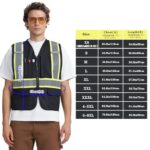 AK A-KSAFETY Security Vest for Drone Pilots – Black Reflective Safety & High Visibility Work Vest for Men, Construction, & Security Guards L