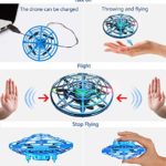 IOKUKI – Hand Operated Mini Drones for Kids & Adults with Shinning LED Lights, Small Drone UFO Flying Ball Toys for 5-12 Years Old Boys/Girls Gifts (Blue)