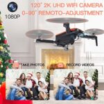 Drone with Camera for Adults, 2K Foldable Drones for Beginners, RC Drone Toys Gifts with Brushless Motor, RC Quadcopter Circle Fly Follow Me Gesture Control