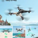 Syma X300 Foldable Drone with Camera for Adults 1080P FHD FPV Live Video, Optical Flow Positioning, Tap Fly, Altitude Hold, Headless Mode, 3D Flips, Quadcopter for Kids Beginners, 2 Batteries 40mins