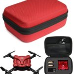 Protective Case for Kidcia, EACHINE E55, FQ777 FQ17W, Hobbylane Altitude Hold Folding Drone, RC Quadcopter Drone with FPV Camera and Live Video, DIY Foam Blocks (Red with Black Zip)