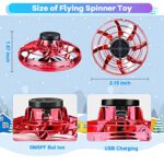 Flying Spinner Mini Drone,Hand Controlled Drone Flying Toy New Fly UFO Magic Flying Fidget Spinner with Lights,Christmas Birthday Party Gifts for Girls Boys(Red)