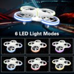 YLFU Mini Drones for Kids and Beginners, Kids Drone Small LED RC Quadcopter with Headless Mode and Auto Hovering, Flying Drones for Kids, 3D Flip, 3 Speed, Colorful LED Lights, 2 Batteries