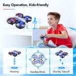 Potensic 2 Pack Mini Drones, RC Quadcopter for Kids Beginners with IR Battle Mode, 3D Flip, Circle Fly, Self-Rotate, 3 Speeds, Headless Mode, Altitude Hold, Flying Toy Gift for Boys Girls (Red, Blue)