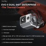 Autel Robotics EVO II Dual 640T Enterprise V3, Support Remote ID, 640 * 512@30 fps Thermal Imaging, 0.8″ RYYB CMOS 8K Sensor, 10+ Temp Measurement, DRI Ranges, 1-16x Zoom, 42 Mins,15KM Transmission