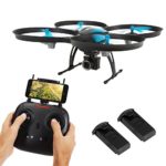 SereneLife WiFi FPV Drone with HD Camera and live Video. Headless Mode Quadcopter, Altitude Hold, 1-Key Takeoff/Landing, Bonus Battery, Low Voltage Alarm, Custom Route Mode, 15 Minutes Flight Time