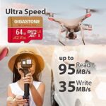 [5-Yrs Free Data Recovery] GIGASTONE 64GB Micro SD Card 5-Pack, 4K Camera Pro, A2 V30 Compatible with Gopro, Dash Cam, DJI, Drone, Security Camera, Speed Up to 95MB/s, UHS-I U3 C10, with Adapter