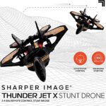 SHARPER IMAGE Thunderbolt Remote Control Stunt Drone, Standard Edition, 2.4 GHz Wireless Fighter Jet RC, Quadcopter with Assisted Landing, Small Plane for Kids and Beginners, Rechargeable